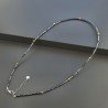 Collana Girocollo Con Ematite Naturale Forma Esagonale Sfaccettato E Chiusura In Argento 925-Rodiato