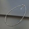 Collana Girocollo Con Ematite Argento Forma Esagonale Sfaccettato E Chiusura In Argento 925-Rodiato