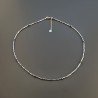 Collana Girocollo Con Ematite Argento Forma Esagonale Sfaccettato E Chiusura In Argento 925-Rodiato