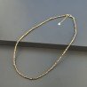 Collana Girocollo Con Ematite Dorato Forma Esagonale Sfaccettato E Chiusura In Argento 925-Dorato