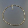 Collana Girocollo Con Ematite Dorato Forma Esagonale Sfaccettato E Chiusura In Argento 925-Dorato