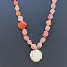 Collana Girocollo Con Pietre Dure Aulite Annodate A Mano E Chiusura In Ottone 1pz