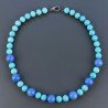 Collana Girocollo Con Pietre Dure Giada Annodate A Mano E Chiusura In Ottone 1pz
