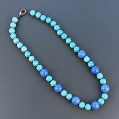 Collana Girocollo Con Pietre Dure Giada Annodate A Mano E Chiusura In Ottone 1pz