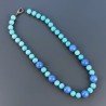 Collana Girocollo Con Pietre Dure Giada Annodate A Mano E Chiusura In Ottone 1pz
