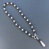 Collana Girocollo Con Pietre Dure Quarzo Fume E Agata Bianca Annodate A Mano E Chiusura Ciambella Zircone In Ottone 1pz