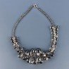 Collana Girocollo Con Pietra Dure Quarzo Fume Goccia Liscio A Mano E Chiusura In Argento 925 1pz