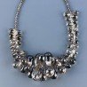 Collana Girocollo Con Pietra Dure Quarzo Fume Goccia Liscio A Mano E Chiusura In Argento 925 1pz