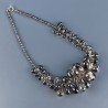 Collana Girocollo Con Pietra Dure Quarzo Fume Goccia Liscio A Mano E Chiusura In Argento 925 1pz