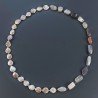 Collana A Nodo Orafo Dorato Pietre Dure Con Perle Di Fiume E Pietra Di Luna Sassi Sfaccettato Annodato A Mano