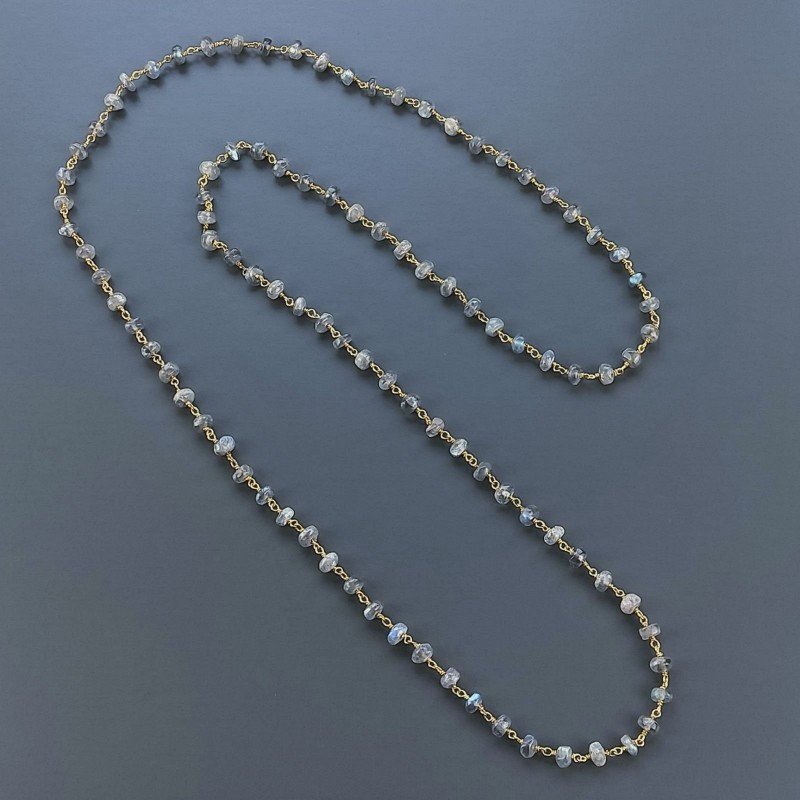 Collana A Nodo Orafo Dorato Pietre Dure Con Labradorite Madagascar Rondelle Liscio 5-6mm Annodato A Mano Collana A Nodo Orafo Dorato Pietre Dure Con Labradorite Madagascar Rondelle Liscio 5-6mm Annodato A Mano