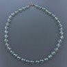 Collana A Nodo Orafo Dorato Con Ossidiana Azzurra Idrotermale Sfaccettata 9-10mm E Chiusura In Ottone Annodato A Mano