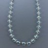 Collana A Nodo Orafo Dorato Con Ossidiana Azzurra Idrotermale Sfaccettata 9-10mm E Chiusura In Ottone Annodato A Mano