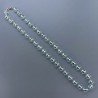 Collana A Nodo Orafo Dorato Con Ossidiana Azzurra Idrotermale Sfaccettata 9-10mm E Chiusura In Ottone Annodato A Mano