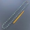 Collana A Nodo Orafo Dorato Con Ossidiana Azzurra Idrotermale Sfaccettata 9-10mm E Chiusura In Ottone Annodato A Mano