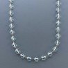 Collana Girocollo A Nodo Orafo Dorato Con Ossidiana Azzurra Idrotermale Sfaccettata 7-8mm E Chiusura In Ottone Annodato A Mano