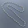 Collana Girocollo A Nodo Orafo Dorato Con Ossidiana Azzurra Idrotermale Sfaccettata 7-8mm E Chiusura In Ottone Annodato A Mano