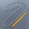 Collana Girocollo A Nodo Orafo Dorato Con Ossidiana Azzurra Idrotermale Sfaccettata 7-8mm E Chiusura In Ottone Annodato A Mano