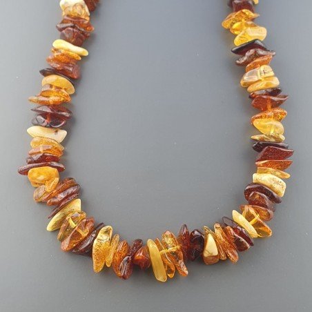 Collana Girocollo Ambra Baltica Multicolor Chips Irregolare 36,60gm 1pz