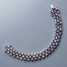 Bracciale Tennis 3 Fili Con Ametista Rosa Di Francia Naturale Ovale Sfaccettato Brunito -1pz