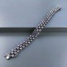 Bracciale Tennis 3 Fili Con Ametista Rosa Di Francia Naturale Ovale Sfaccettato Brunito -1pz