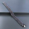 Bracciale Tennis 3 Fili Con Ametista Rosa Di Francia Naturale Ovale Sfaccettato Brunito -1pz