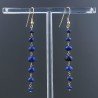Orecchini In Argento 925 Gradazione A Nodo Orafo Dorato Con Lapis Lazuli Rondelle Sfaccettato A Mano