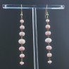 Orecchini In Argento 925 Gradazione A Nodo Orafo Dorato Con Opale Rosa Rondelle Sfaccettato A Mano