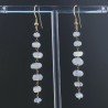 Orecchini In Argento 925 Gradazione A Nodo Orafo Dorato Con Labradorite Bianca Rondelle Sfaccettato A Mano