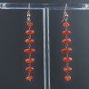Orecchini In Argento 925 Gradazione A Nodo Orafo Oro Rosa Con Corniola Rossa Rondelle Sfaccettato A Mano
