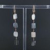 Orecchini In Argento 925 A Nodo Orafo Oro Rosa Con Pietra Di Luna Multi Rettangolo Briolette Sfaccettato A Mano