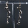 Orecchini In Argento 925 A Nodo Orafo Oro Rosa Con Pirite Naturale Goccia Briolette Sfaccettato A Mano