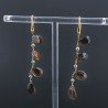 Orecchini In Argento 925 A Nodo Orafo Dorato Con Quarzo Birra Goccia Briolette Sfaccettato A Mano