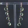 Orecchini In Argento 925 A Nodo Orafo Oro Rosa Con Ametista Verde Idrotermale Goccia Briolette Sfaccettato A Mano