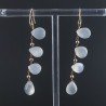 Orecchini In Argento 925 A Nodo Orafo Oro Rosa Con Pietra Di Luna (Adularia) Goccia Briolette Sfaccettato A Mano