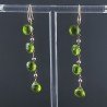 Orecchini In Argento 925 A Nodo Orafo Oro Rosa Con Olivina (Peridoto) Idrotermale Goccia Briolette Sfaccettato A Mano