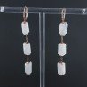Orecchini In Argento 925 A Nodo Orafo Oro Rosa Con Labradorite Bianca Tubetti Sfaccettato A Mano