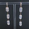 Orecchini In Argento 925 A Nodo Oro Rosa Con Cristallo Di Rocca Diamantata Mistico Tubetti Sfaccettato A Mano