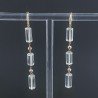Orecchini In Argento 925 A Nodo Orafo Dorato Con Ametista Verde (Prasiolite) Tubetti Sfaccettato A Mano