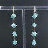 Orecchini In Argento 925 A Nodo Orafo Dorato Con Amazzonite Cubetti Sfaccettato A Mano