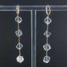 Orecchini In Argento 925 A Nodo Orafo Dorato Con Ametista Verde (Prasiolite) Cubetti Sfaccettato A Mano
