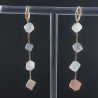 Orecchini In Argento 925 A Nodo Orafo Dorato Con Pietra Di Luna Multi Cubetti Sfaccettato A Mano