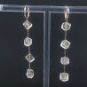 Orecchini In Argento 925 A Nodo Orafo ORo Rosa Con Quarzo Citrino Cubetti Sfaccettato A Mano
