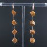 Orecchini In Argento 925 A Nodo Orafo Oro Rosa Con Calcite Gialla Cubetti Sfaccettato A Mano