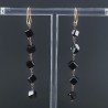 Orecchini In Argento 925 A Nodo Orafo Oro Rosa Con Spinello Nero Cubetti Sfaccettato A Mano