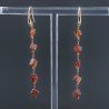Orecchini In Argento 925 A Nodo Orafo Oro Rosa Con Granato Hessonite Cubetti Sfaccettato A Mano