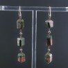 Orecchini In Argento 925 A Nodo Orafo Oro Rosa Con Unakite Taglio Laser Sassi Sfaccettato A Mano