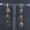 Orecchini In Argento 925 A Nodo Orafo Oro Rosa Con Unakite Taglio Laser Sassi Sfaccettato A Mano