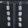 Orecchini In Argento 925 A Nodo Orafo Oro Rosa Con Labradorite Bianca Rettangolo Briolette Sfaccettato A Mano