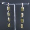Orecchini In Argento 925 A Nodo Orafo Oro Rosa Con Olivina (Peridoto) Rettangolo Briolette Sfaccettato A Mano